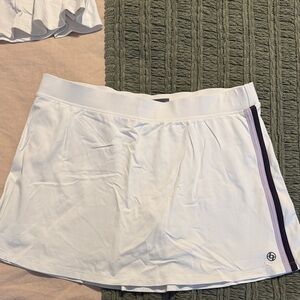 Lija White Mini Skirt with Purple Accent